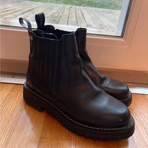 Black Leather Chelsea Boots